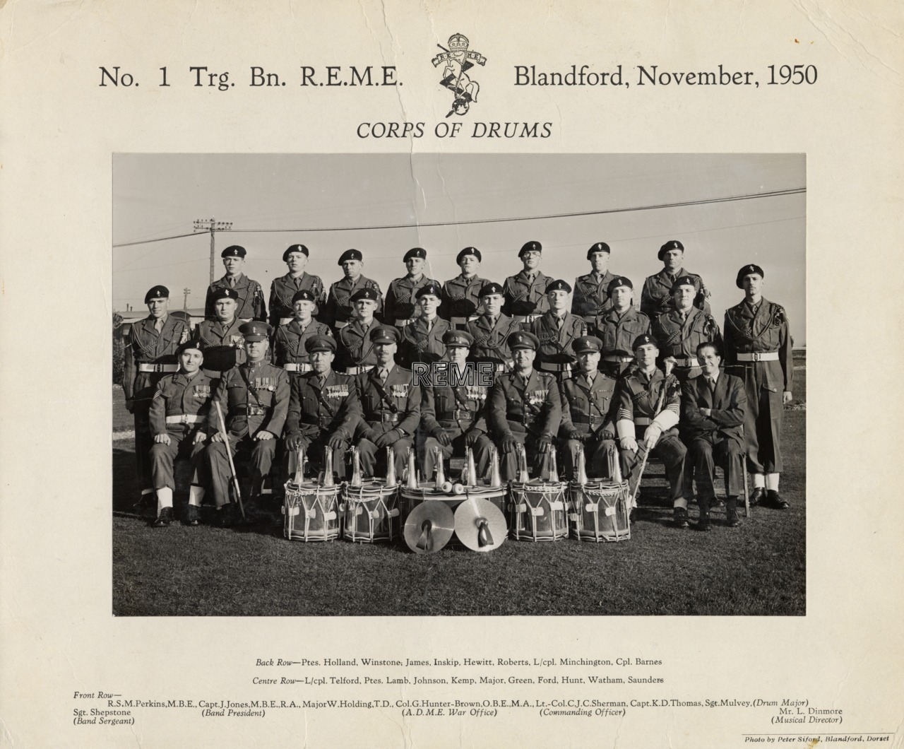 No 1 Training Battalion REME, Corps of Drums, Blandford