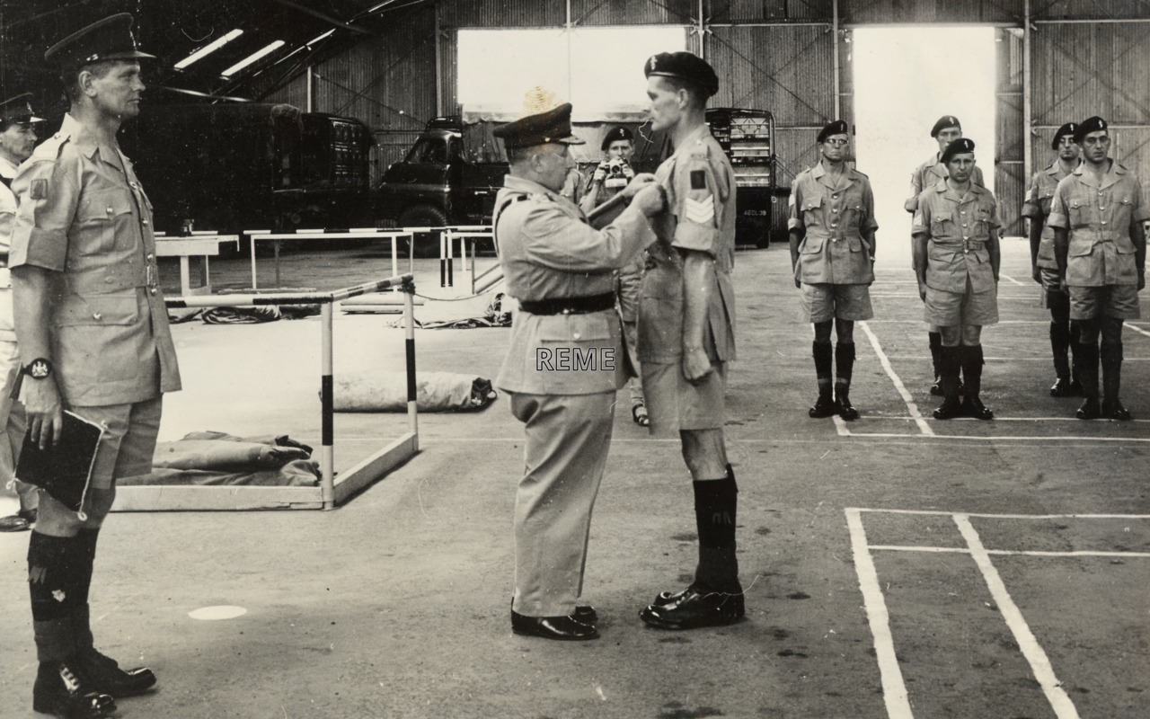 Visit of Major General Atkinson to 1 Infantry Workshop REME, Kahawa, Kenya, 13 November 1963