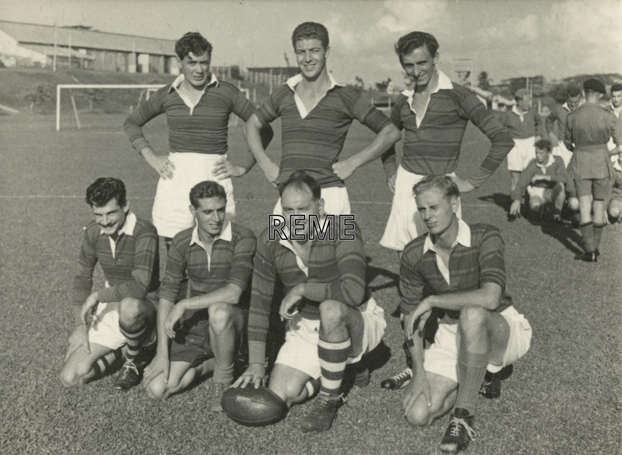Seven-a-Side rugby team, c 1958