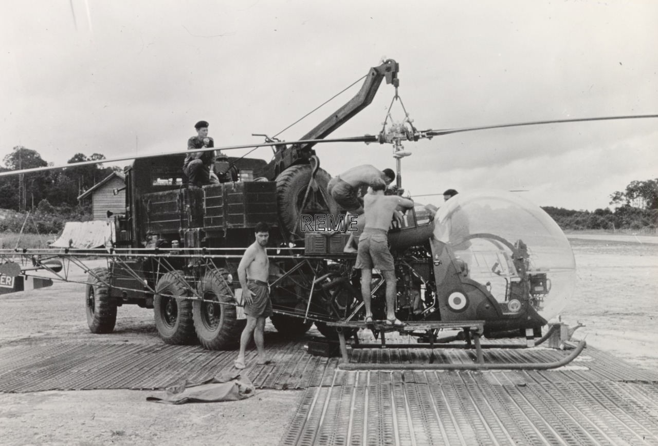 Scammell Explorer Recovery Vehicle and Sioux Helicopter